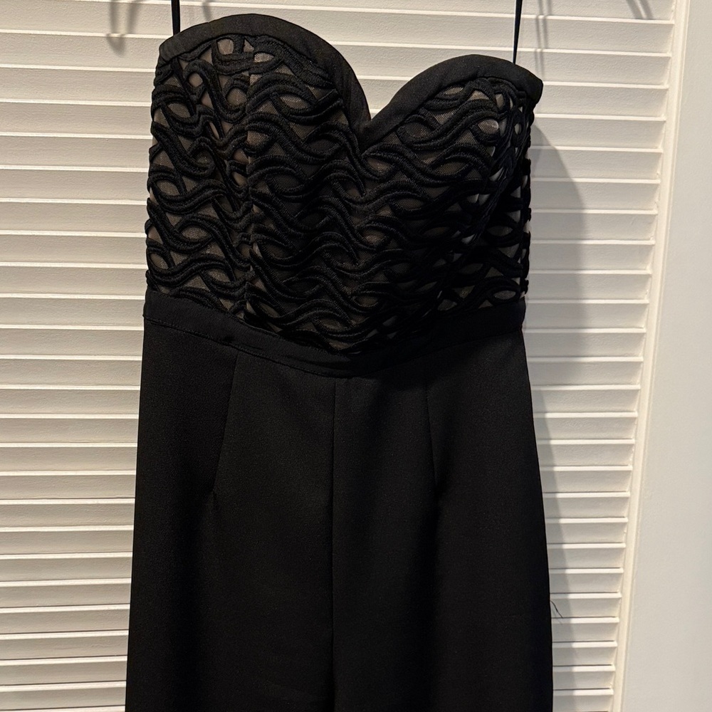 Chic Black Strapless Jumpsuit